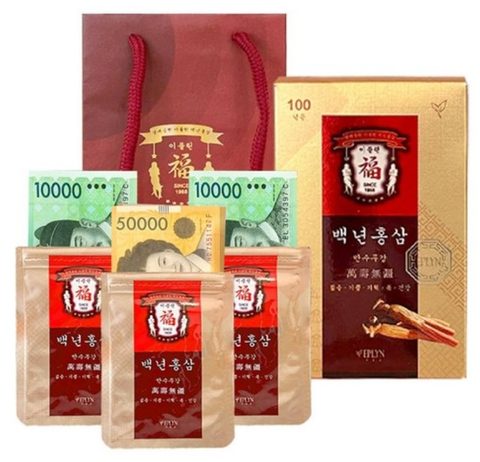이플린 반전 용돈박스 백년 홍삼 10p 세트 + 쇼핑백